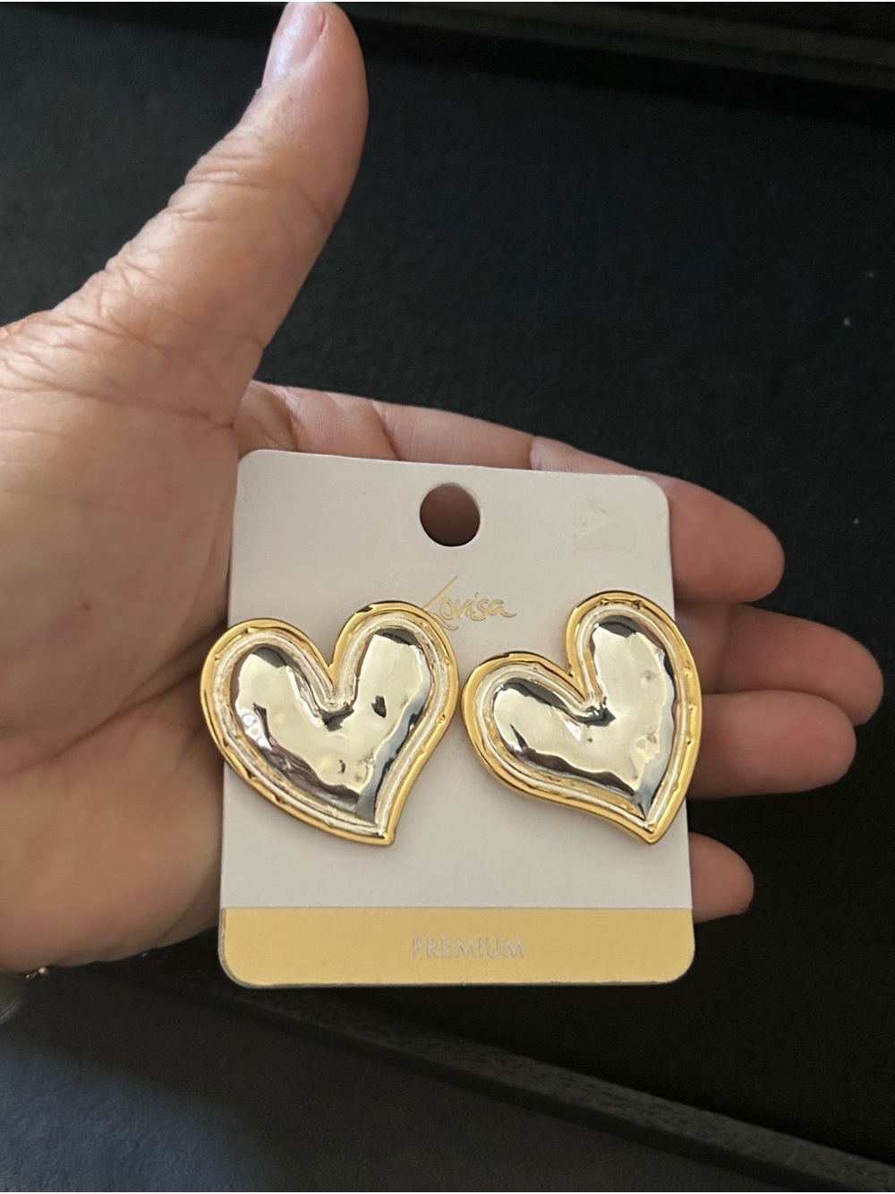 Lovisa Gold & Silver Heart Stud Earrings NWOT